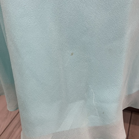 Vintage Express Fashions Sheer Aqua Blue Sleeveless Party Dress Women's Size 2 - Picture 8 of 13